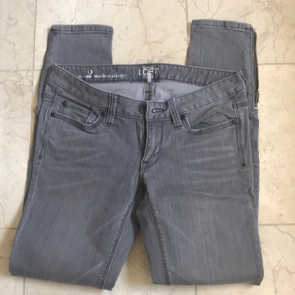 Ann Taylor Loft Grey Denim skinny jeans